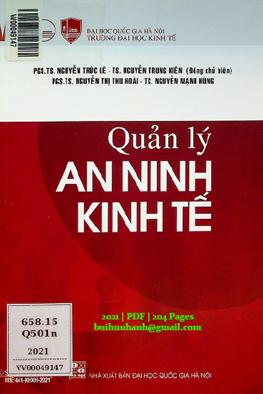 Quản Lý An Ninh Kinh Tế (NXB Đại Học Quốc Gia 2021) - Nguyễn Trúc Lê, 204 Trang