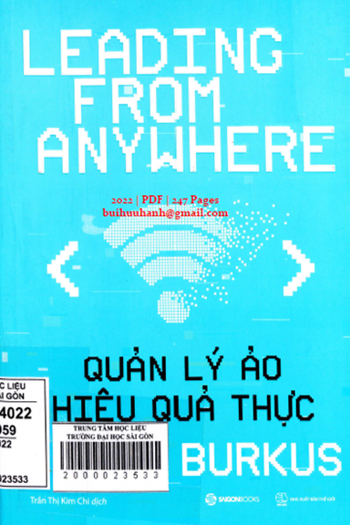 Quản Lý Ảo Hiệu Quả Thực (NXB Thế Giới 2022) - David Burkus, 247 Trang
