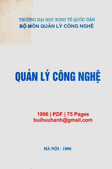 Quản Lý Công Nghệ (NXB Hà Nội 1996) - Lê Văn Hoan, 75 Trang