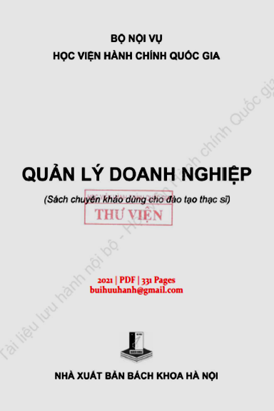 Quản Lý Doanh Nghiệp (NXB Bách Khoa 2021) - Dìu Đức Hà, 331 Trang