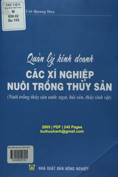 Quản Lý Kinh Doanh Các Xí Nghiệp Nuôi Trồng Thủy Sản (NXB Nông Nghiệp 2005) - Cát Quang Hoa
