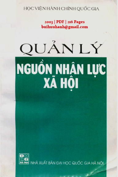Quản Lý Nguồn Lực Xã Hội (NXB Đại Học Quốc Gia 2003) - Bùi Văn Nhơn, 216 Trang