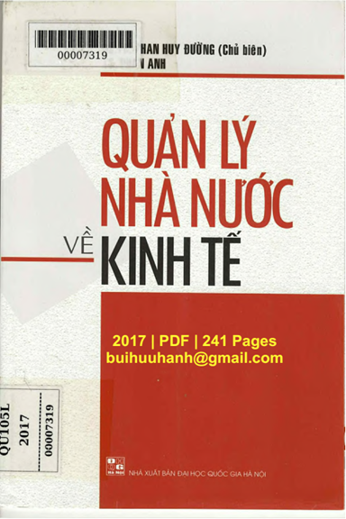 Quản Lý Nhà Nước Về Kinh Tế (NXB Đại Học Quốc Gia 2017) - Phan Huy Đường, 241 Trang