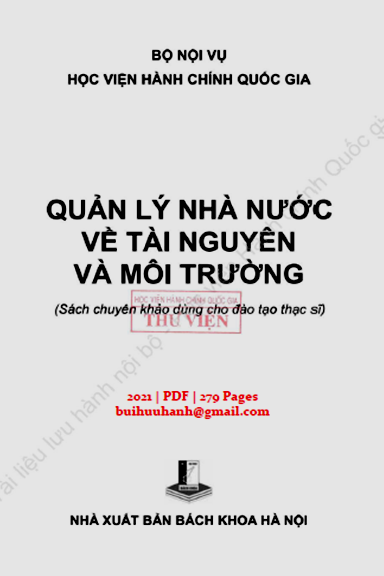 Quản Lý Nhà Nước Về Tài Nguyên Và Môi Trường (NXB Bách Khoa 2021) - Hoàng Sỹ Kim, 279 Trang