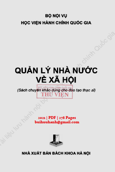 Quản Lý Nhà Nước Về Xã Hội (NXB Bách Khoa 2021) - Tạ Thị Hương, 278 Trang