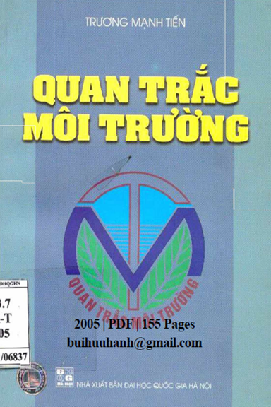 Quan Trắc Môi Trường (NXB Đại Học Quốc Gia 2005) - Trương Mạnh Tiến, 155 Trang