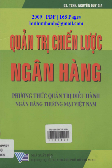 Quản Trị Chiến Lược Ngân Hàng (NXB Đại Học Quốc Gia 2009) - Nguyễn Duy Gia, 168 Trang