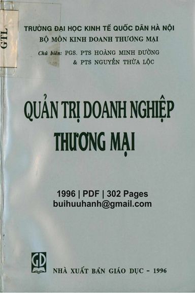 Quản Trị Doanh Nghiệp Thương Mại (NXB Giáo Dục 1996) - Hoàng Minh Đường, 302 Trang