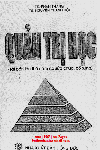 Quản Trị Học (NXB Hồng Đức 2010) - Phan Thăng, 503 Trang