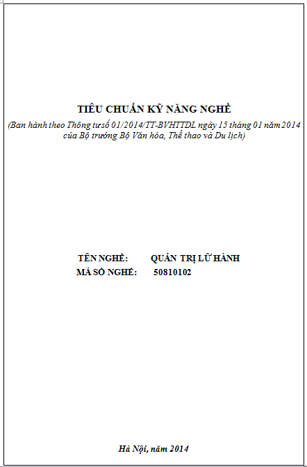 Quản Trị Lữ Hành (NXB Hà Nội 2014) - Nguyễn Văn Lưu, 204 Trang