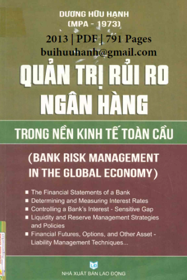 Quản Trị Rủi Ro Ngân Hàng Trong Nền Kinh Tế Toàn Cầu (NXB Lao Động 2013) - Dương Hữu Hạnh, 791 Trang