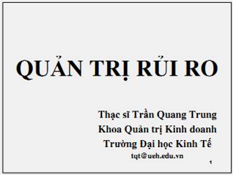 Quản Trị Rủi Ro - Ths. Trần Quang Trung, 18 Trang