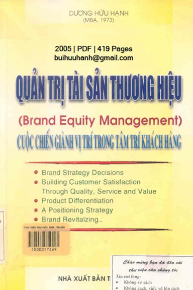 Quản Trị Tài Sản Thương Hiệu (NXB Thống Kê 2005) - Dương Hữu Hạnh, 419 Trang