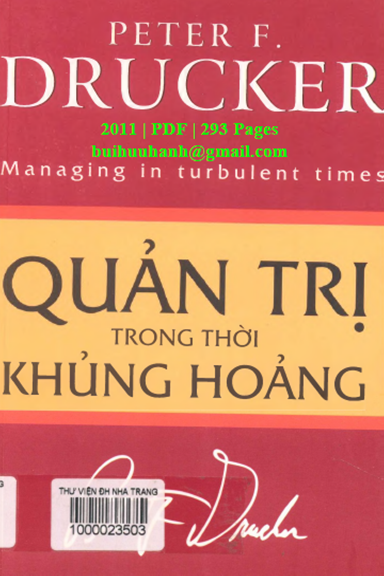Quản Trị Trong Thời Khủng Hoảng (NXB Kinh Tế Quốc Dân 2011) - Peter F. Drucker, 293 Trang