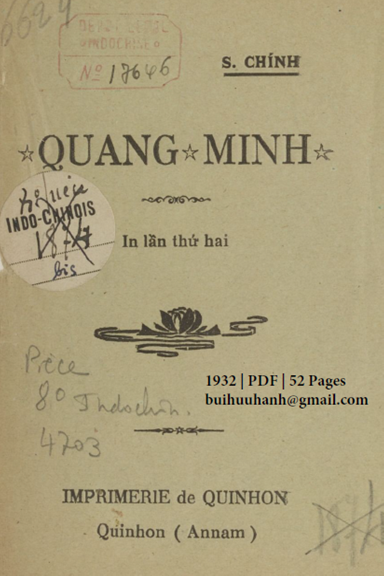 Quang Minh (NXB Qui Nhơn 1932) - Simon Chính, 52 Trang
