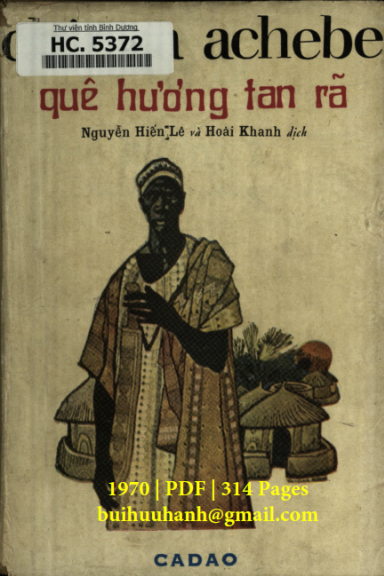 Quê Hương Tan Rã (NXB Ca Dao 1970) - Chinua Achebe, 314 Trang