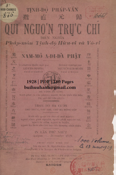 Qui Ngươn Trực Chỉ (NXB Đức Lưu Phương 1928) - Nguyễn Kim Muôn, 180 Trang