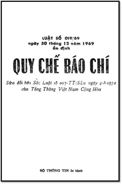 Quy Chế Báo Chí (NXB Bộ Thông Tin 1969) - Nhiều Tác Giả, 22 Trang