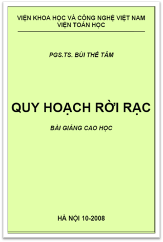 Quy Hoạch Rời Rạc (NXB Hà Nội 2008) - Bùi Thế Tâm, 134 Trang