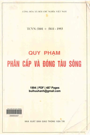 Quy Phạm Phân Cấp Và Đóng Tàu Sông (NXB Giao Thông Vận Tải 1994) - Nhiều Tác Giả, 487 Trang