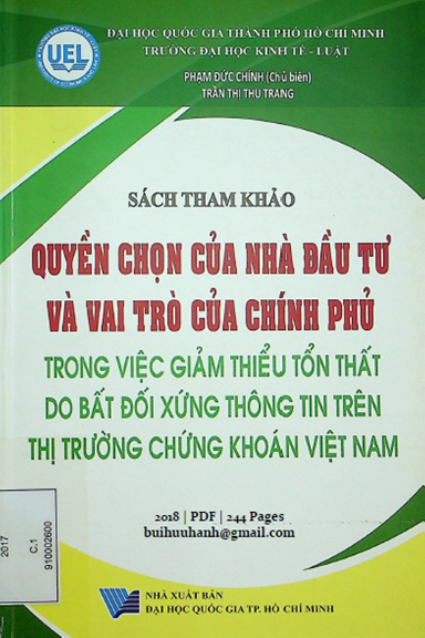 Quyền Chọn Của Nhà Đầu Tư Và Vai Trò Của Chính Phủ (NXB Đại Học Quốc Gia 2018) - Phạm Đức Chính