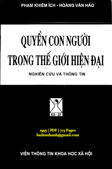 Quyền Con Người Trong Thế Giới Hiện Đại (NXB Hà Nội 1995) - Phạm Khiêm Ích, 723 Trang