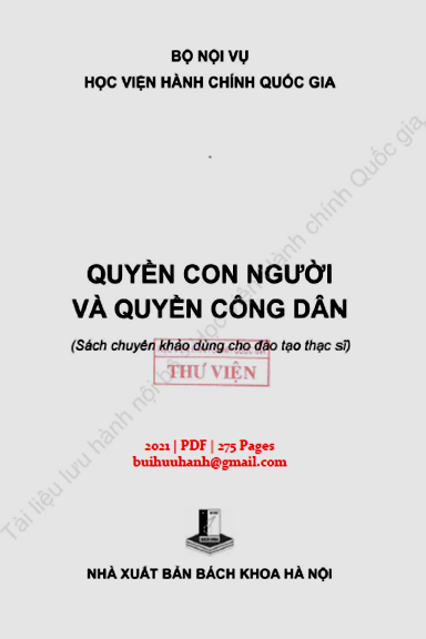 Quyền Con Người Và Quyền Công Dân (NXB Bách Khoa 2021) - Nguyễn Quốc Sửu, 275 Trang