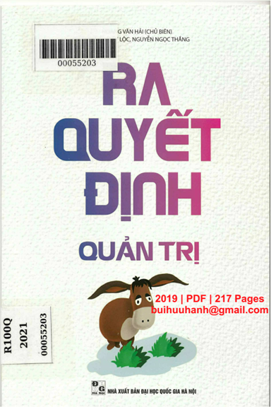 Ra Quyết Định Quản Trị (NXB Đại Học Quốc Gia 2019) - Hoàng Văn Hải, 217 Trang
