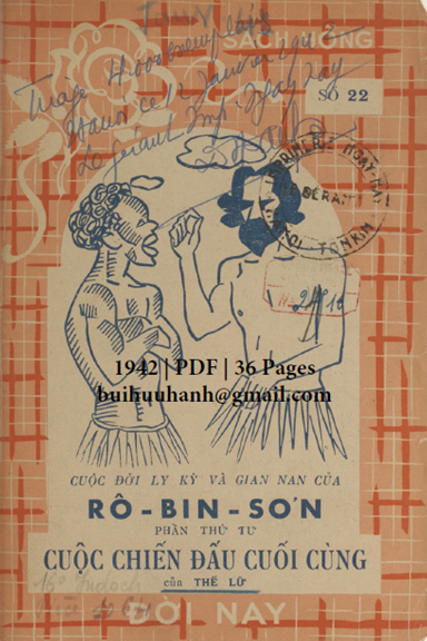 Rô-Bin-Sơn Cuốn 4-Cuộc Chiến Đấu Cuối Cùng (NXB Đời Nay 1942) - Thế Lữ, 36 Trang
