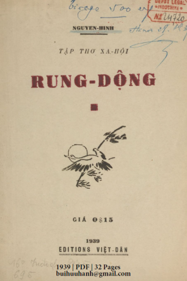 Rung Động (NXB Việt Dân 1939) - Nguyễn Hinh, 32 Trang