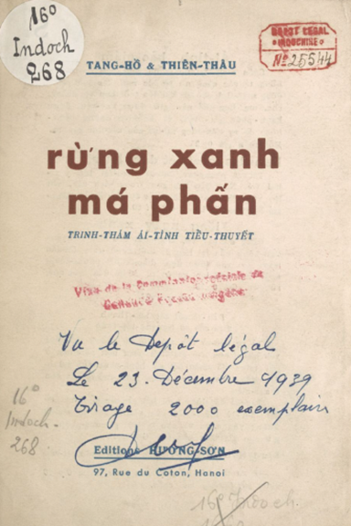 Rừng Xanh Má Phấn (NXB Hương Sơn 1939) - Thiên Thâu, 118 Trang