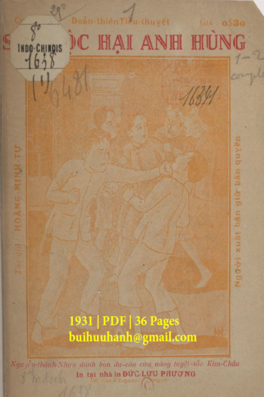 Sắc Độc Hại Anh Hùng Cuốn 1 (NXB Đức Lưu Phương 1931) - Hoàng Minh Tự, 36 Trang