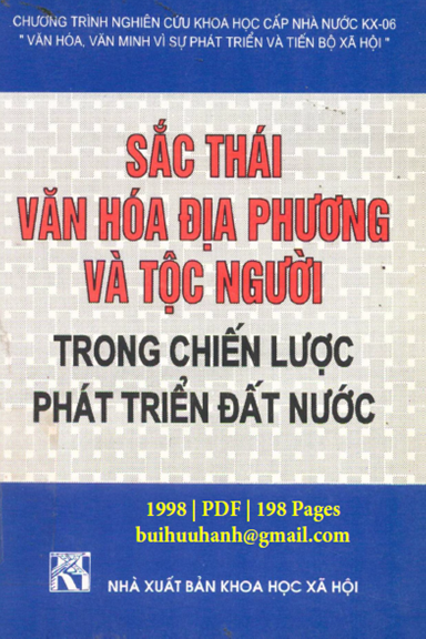 Sắc Thái Văn Hóa Địa Phương Và Tộc Người (NXB Khoa Học Xã Hội 1998) - Phan Hữu Giật, 198 Trang