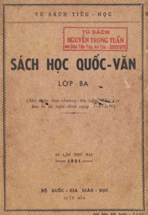 Sách Học Quốc Văn Lớp 3 (NXB Bộ Giáo Dục 1951) - Nhiều Tác Giả, 102 Trang