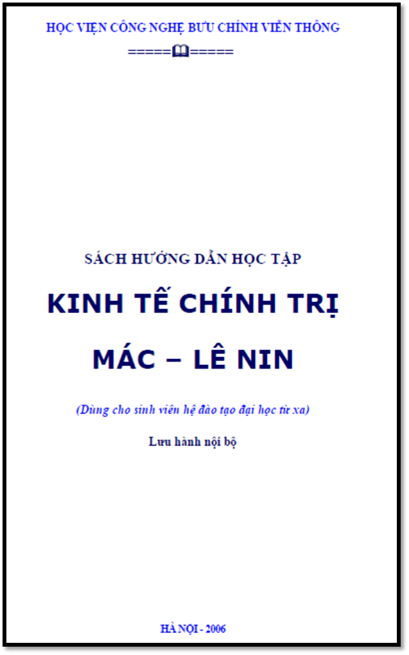 Sách Hướng Dẫn Học Tập Kinh Tế Chính Trị Mac-Lênin (NXB Hà Nội 2005) - Nguyễn Quang Hạnh, 72 Trang