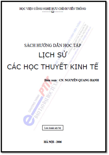 Sách Hướng Dẫn Học Tập Lịch Sử Các Học Thuyết Kinh Tế (NXB Hà Nội 2006) - Nguyễn Quang Hạnh