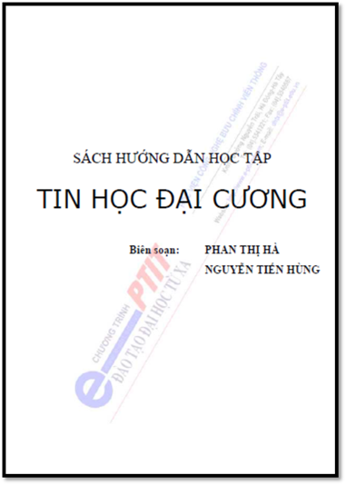 Sách Hướng Dẫn Học Tập Tin Học Đại Cương (NXB Hà Nội 2006) - Phan Thị Hà, 84 Trang