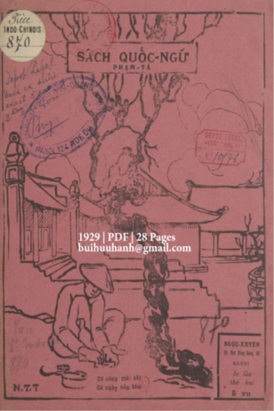 Sách Quốc Ngữ (NXB Ngọc Xuyên 1929) - Phạm Tá, 28 Trang