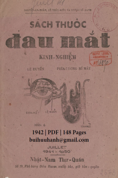 Sách Thuốc Đau Mắt (NXB Nhật Nam 1942) - Nguyễn An Nhân, 148 Trang