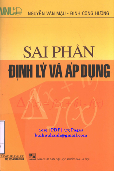 Sai Phân Định Lý Và Áp Dụng (NXB Đại Học Quốc Gia 2015) - Nguyễn Văn Mậu, 375 Trang
