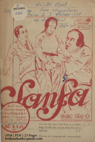San-Fa Giặc Tầu Ô Số 1 (NXB Xã Hội 1938) - Tân Sơn, 23 Trang