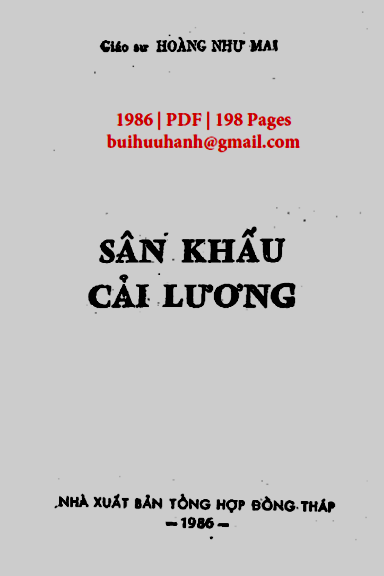 Sân Khấu Cải Lương (NXB Đồng Tháp 1986) - Hoàng Như Mai, 198 Trang