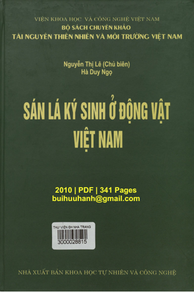 Sán Lá Ký Sinh Ở Động Vật Việt Nam (NXB Khoa Học Tự Nhiên 2010) - Nguyễn Thị Lê, 341 Trang