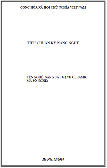 Sản Xuất Gạch Ceramic (NXB Hà Nội 2010) - Lê Văn Tùng, 121 Trang