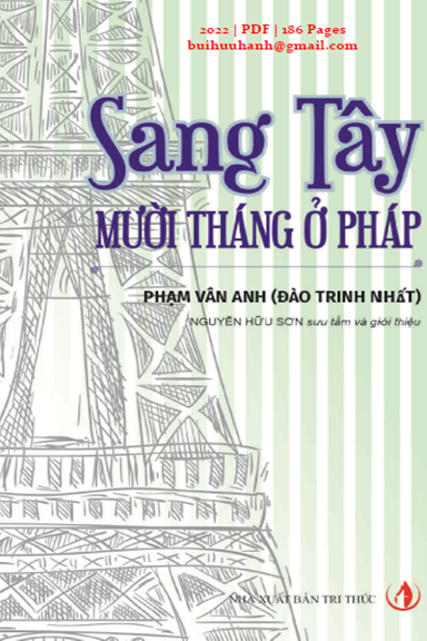 Sang Tây, Mười Tháng Ở Pháp (NXB Tri Thức 2022) - Đào Trinh Nhất, 186 Trang