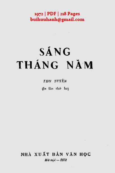 Sáng Tháng Năm (NXB Văn Học 1972) - Tố Hữu, 218 Trang