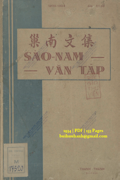 Sào Nam Văn Tập (NXB Thanh Thanh 1934) - Phan Bội Châu, 133 Trang