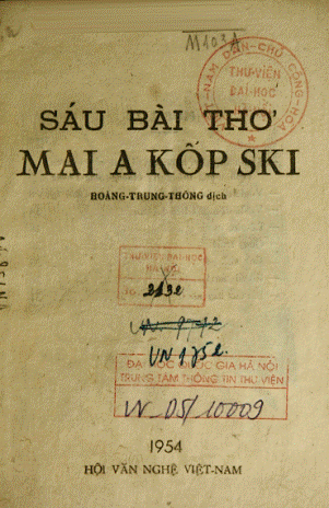 Sáu Bài Thơ Maia Kop Ski (NXB Văn Nghệ 1954) - Hoàng Trung Thông, 32 Trang
