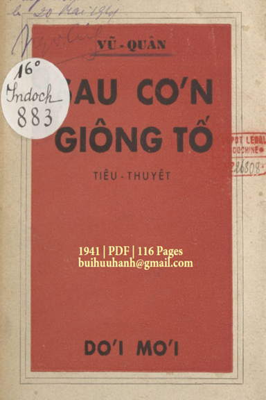 Sau Cơn Giông Tố (NXB Đời Mới 1941) - Vũ Quân, 116 Trang