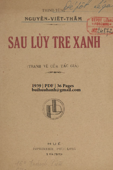 Sau Lũy Tre Xanh (NXB Phúc Long 1939) - Nguyễn Viết Thâm, 36 Trang